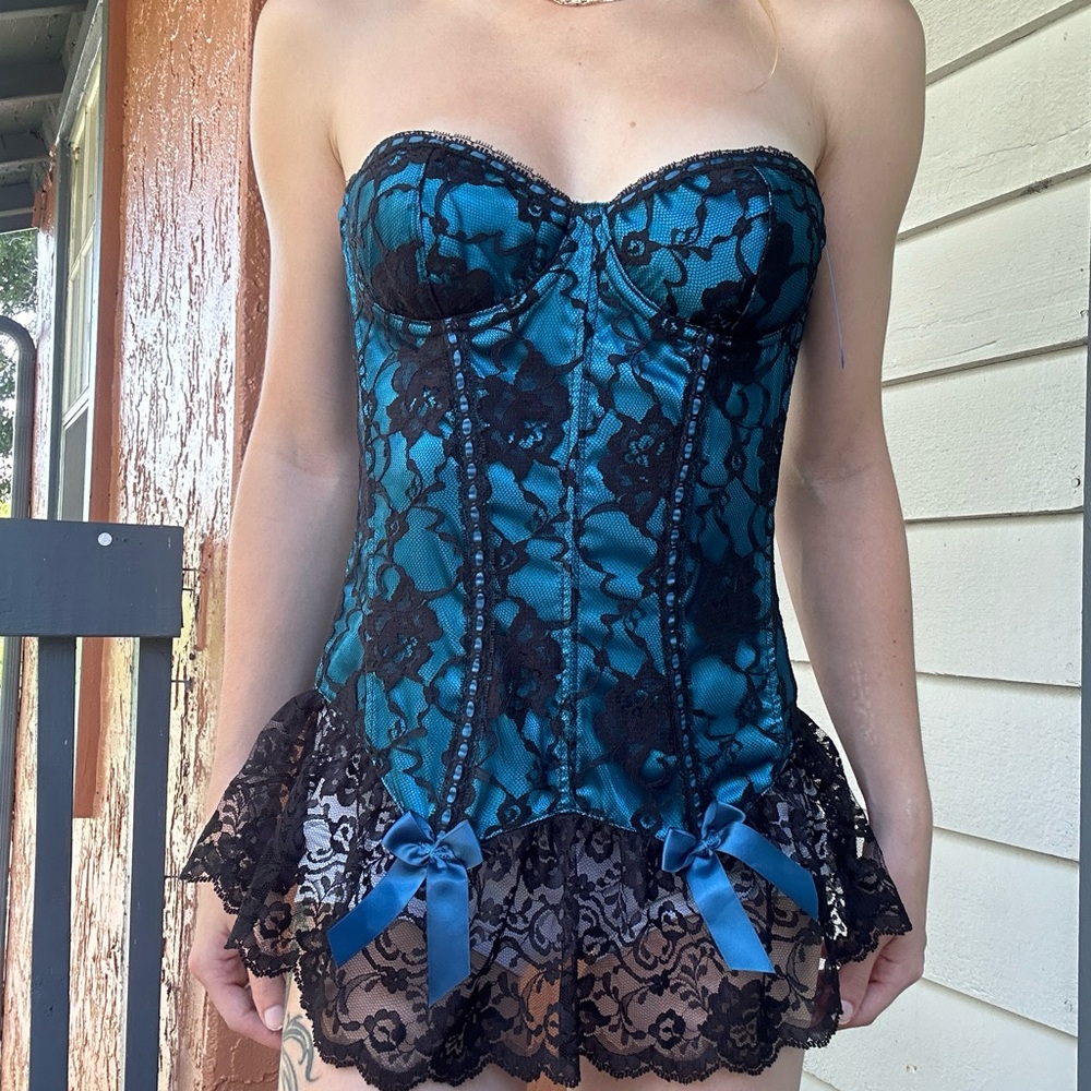 Fredericks of Hollywood Deadstock Corset Vintage Y2K Egirl 2000 Cybergoth Witch